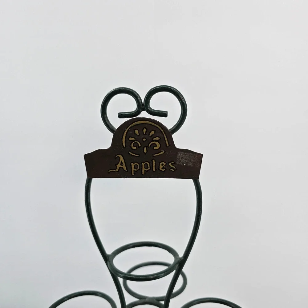 Vintage Wrought Iron Apple Display Stand 12 Tier Metal Fruit Rack Farmhouse